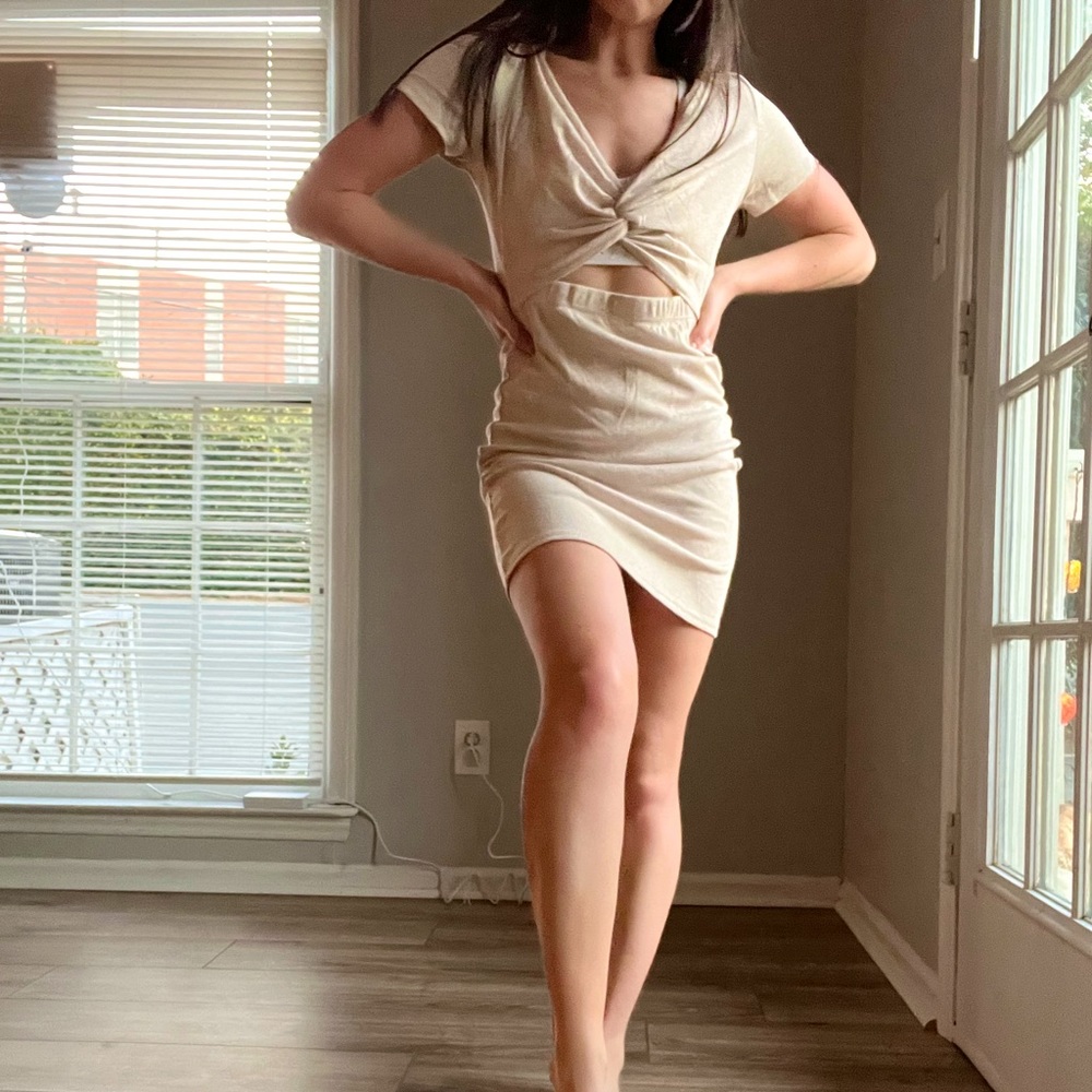 ALYA bodycon beige minidress from Bohme